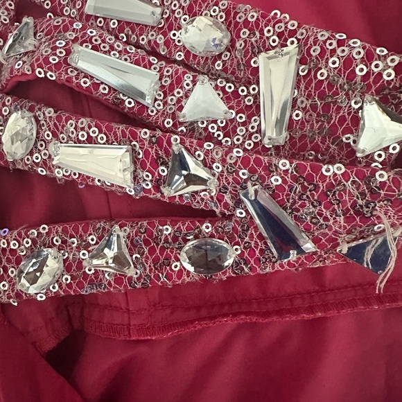 Blondie Nites strapless empire fuchsia chiffon dress size junior 5 - Picture 9 of 12